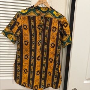 MARBLE Casual Button Down Shirt in Yellow and Green